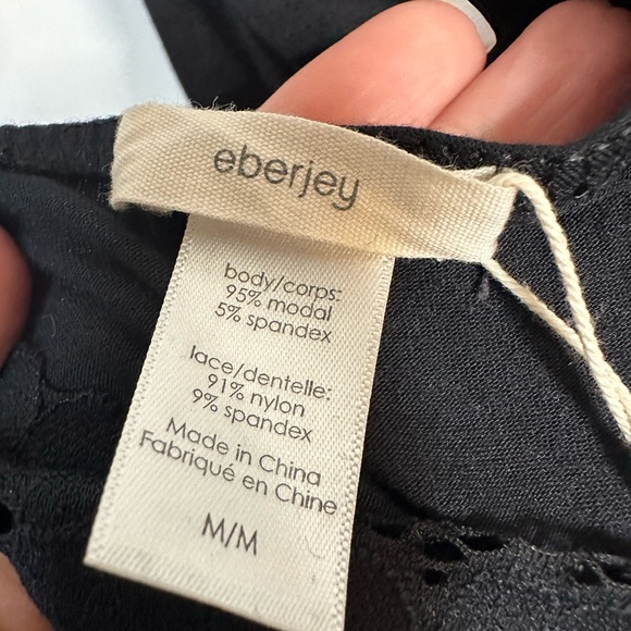 Eberjay Naya The Double Inset Teddy in Black Sleepwear Lounge modal Medium New - Picture 8 of 9